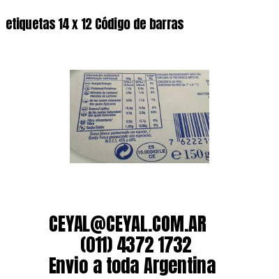 etiquetas 14 x 12 Código de barras