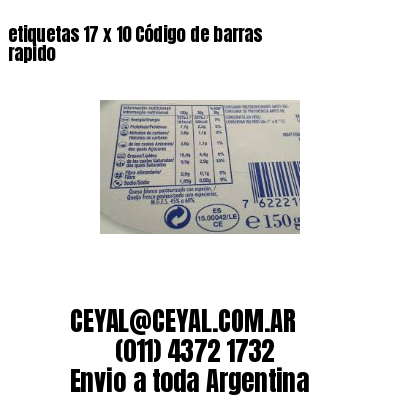 etiquetas 17 x 10 Código de barras rapido