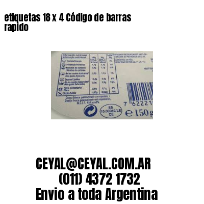 etiquetas 18 x 4 Código de barras rapido
