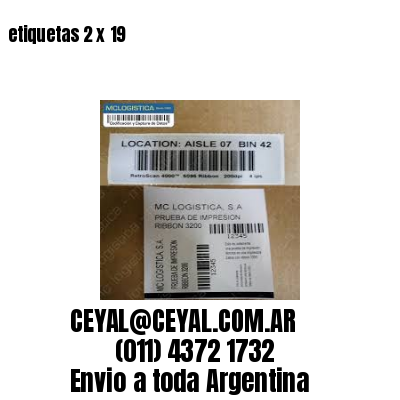 etiquetas 2 x 19