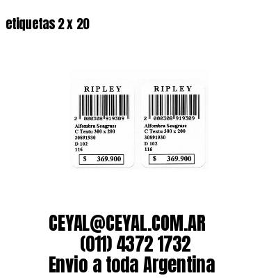etiquetas 2 x 20
