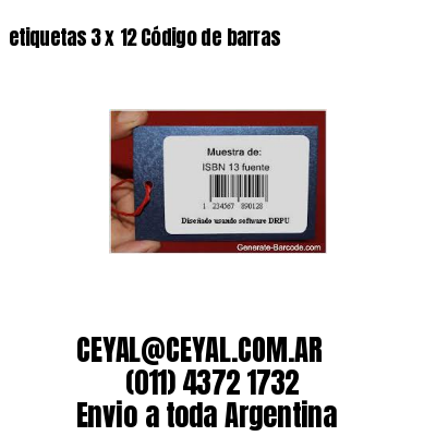 etiquetas 3 x 12 Código de barras