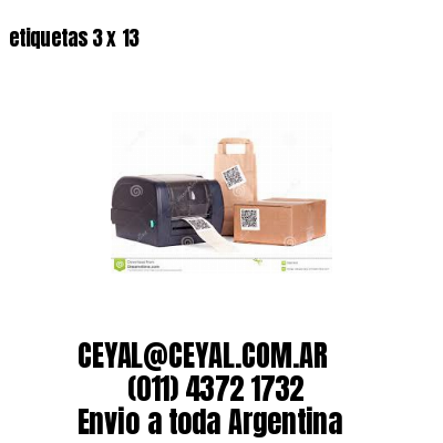 etiquetas 3 x 13