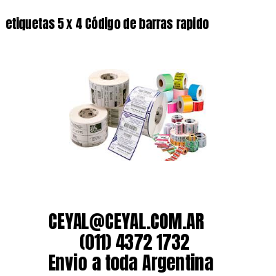 etiquetas 5 x 4 Código de barras rapido