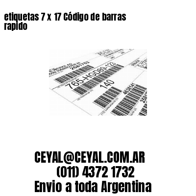 etiquetas 7 x 17 Código de barras rapido