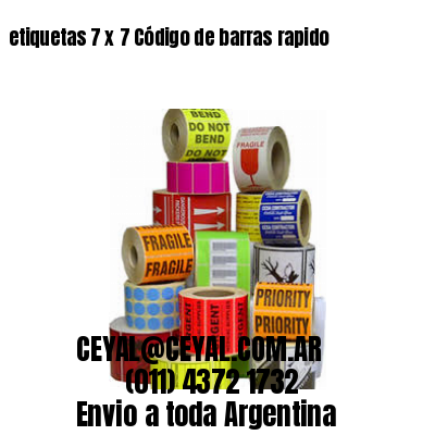 etiquetas 7 x 7 Código de barras rapido