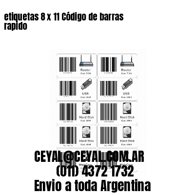 etiquetas 8 x 11 Código de barras rapido
