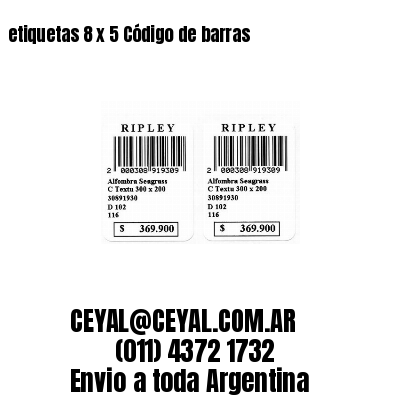 etiquetas 8 x 5 Código de barras