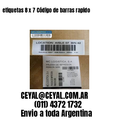 etiquetas 8 x 7 Código de barras rapido