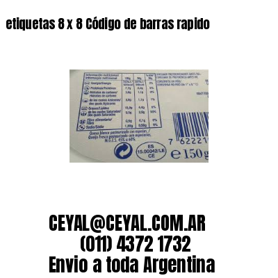etiquetas 8 x 8 Código de barras rapido