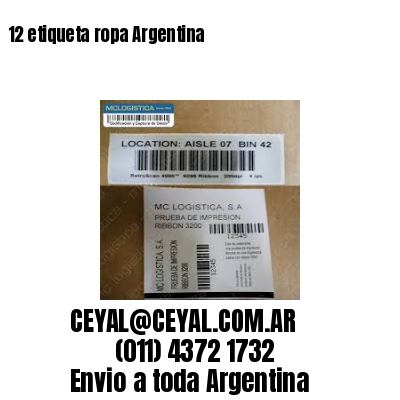 12 etiqueta ropa Argentina