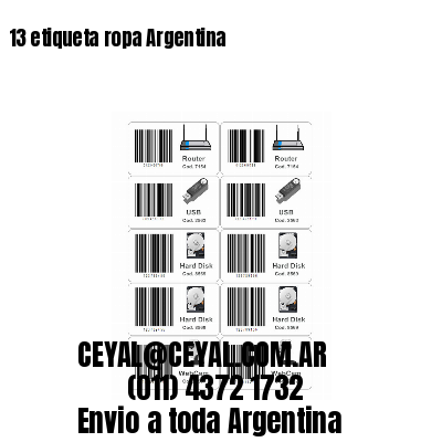 13 etiqueta ropa Argentina