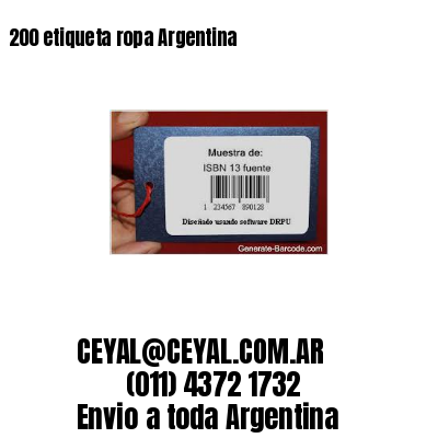 200 etiqueta ropa Argentina