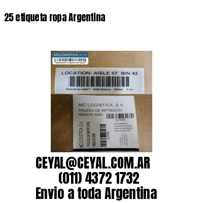 25 etiqueta ropa Argentina