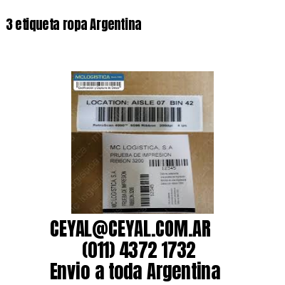 3 etiqueta ropa Argentina