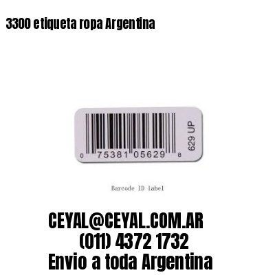 3300 etiqueta ropa Argentina