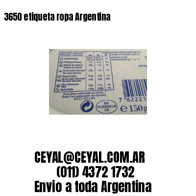 3650 etiqueta ropa Argentina