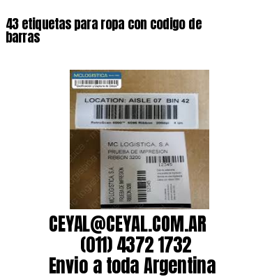 43 etiquetas para ropa con codigo de barras