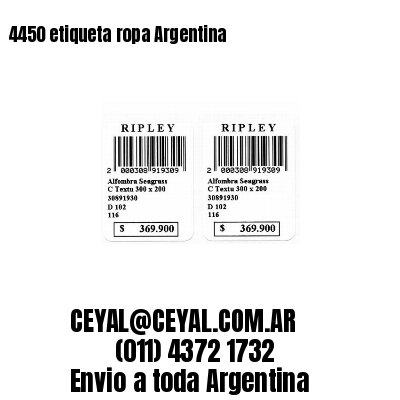 4450 etiqueta ropa Argentina