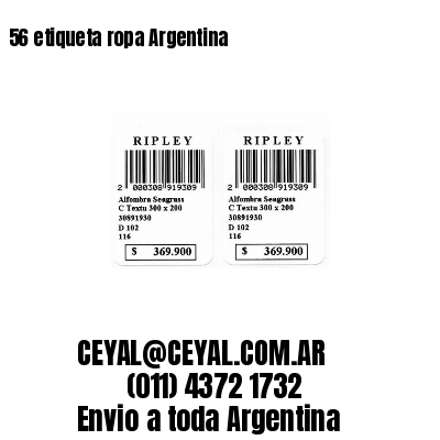 56 etiqueta ropa Argentina