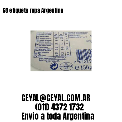 68 etiqueta ropa Argentina