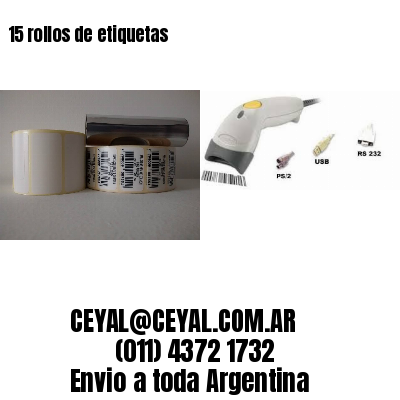 15 rollos de etiquetas