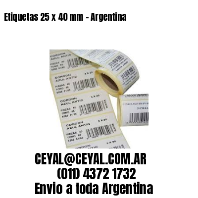 Etiquetas 25 x 40 mm – Argentina