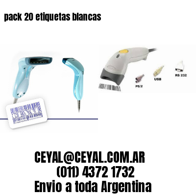 pack 20 etiquetas blancas