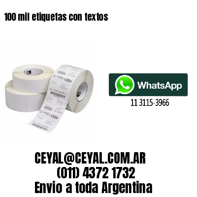 100 mil etiquetas con textos