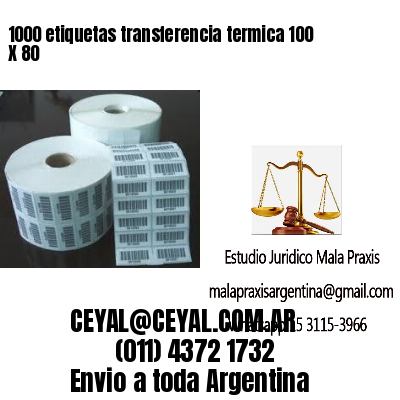 1000 etiquetas transferencia termica 100 X 80