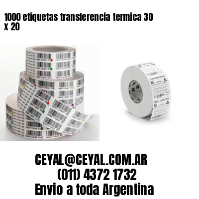 1000 etiquetas transferencia termica 30 x 20