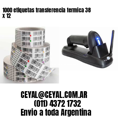 1000 etiquetas transferencia termica 38 x 12