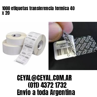 1000 etiquetas transferencia termica 40 x 20