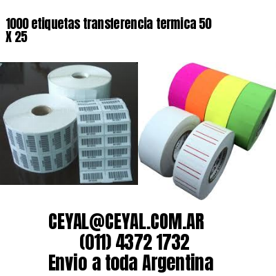 1000 etiquetas transferencia termica 50 X 25