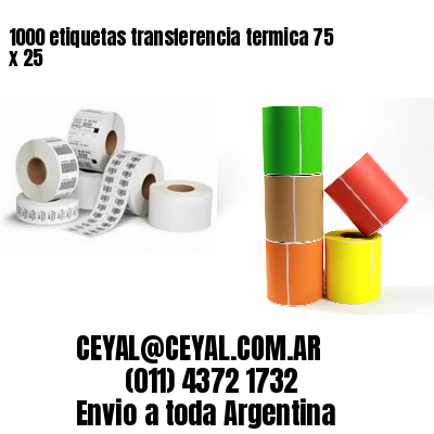 1000 etiquetas transferencia termica 75 x 25