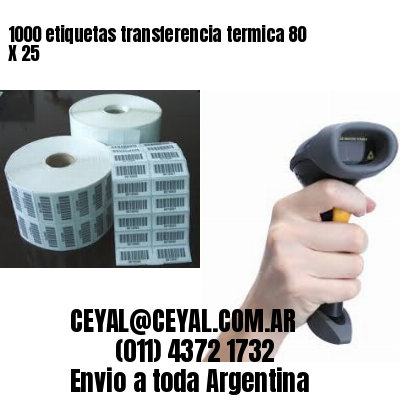 1000 etiquetas transferencia termica 80 X 25