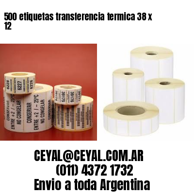 500 etiquetas transferencia termica 38 x 12