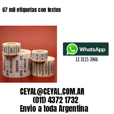 67 mil etiquetas con textos