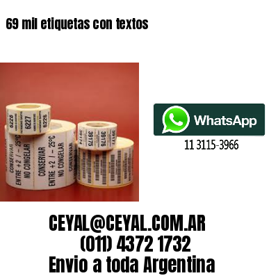 69 mil etiquetas con textos