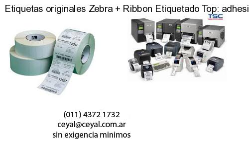 Etiquetas originales Zebra   Ribbon Etiquetado Top: adhesivo   ribbo