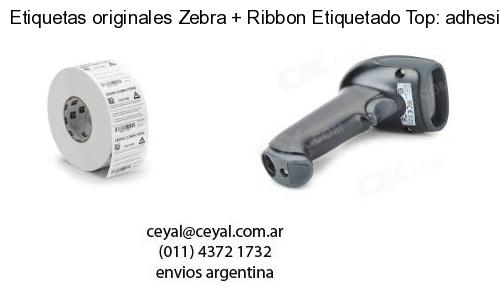 Etiquetas originales Zebra   Ribbon Etiquetado Top: adhesivo   ribbo