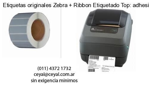Etiquetas originales Zebra   Ribbon Etiquetado Top: adhesivo   ribbo