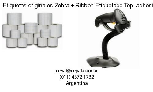 Etiquetas originales Zebra   Ribbon Etiquetado Top: adhesivo   ribbo