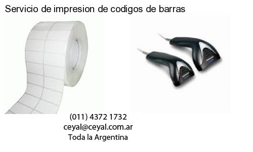 Servicio de impresion de codigos de barras