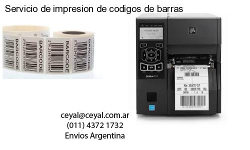 Servicio de impresion de codigos de barras