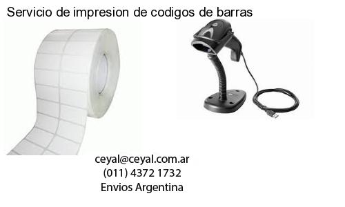 Servicio de impresion de codigos de barras