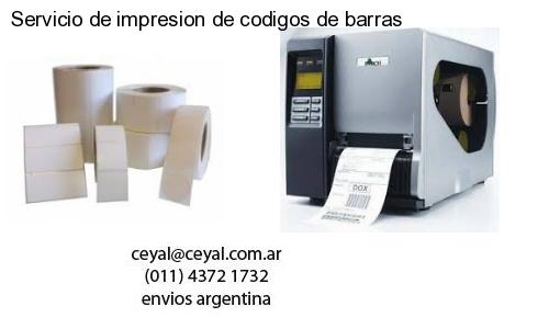 Servicio de impresion de codigos de barras