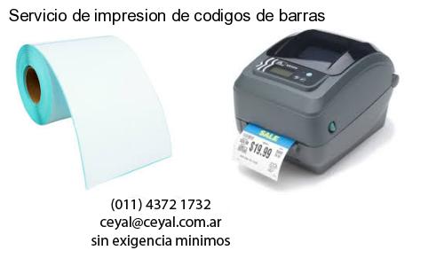 Servicio de impresion de codigos de barras