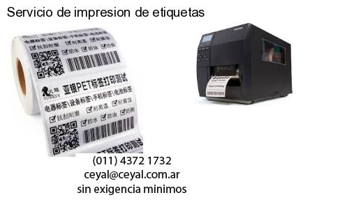 Servicio de impresion de etiquetas