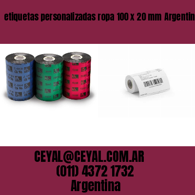 etiquetas personalizadas ropa 100 x 20 mm	Argentina